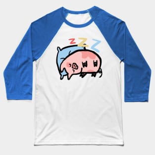 Cute Cartoon Piggy Sleepy Baseball T-Shirt